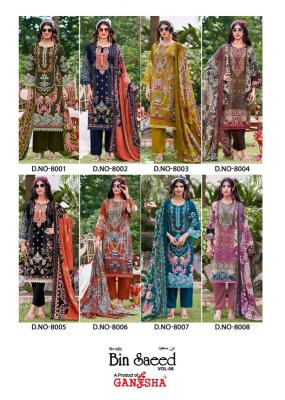 Ganesha binsaeed vol 8 bhagalpuri dress material wholesale